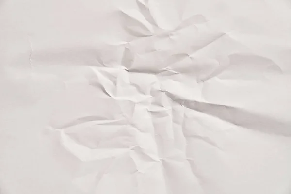 Bílá Zmačkaná Papírová Textura Vráskami Poškozený Potrhaný List — Stock fotografie