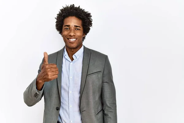 Young African American Man Wearing Business Jacket Isolated White Background — Fotografia de Stock