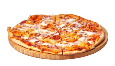  Beyaz bir arka plan üzerinde izole lezzetli İtalyan pizza