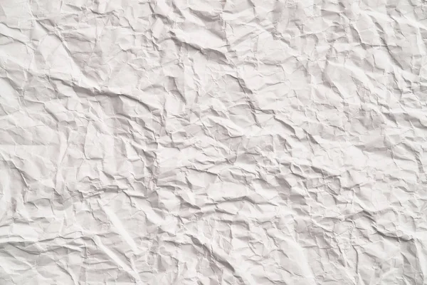 Biały Pognieciony Papier Tekstury Zmarszczek Arkusz Uszkodzony Podarty — Zdjęcie stockowe