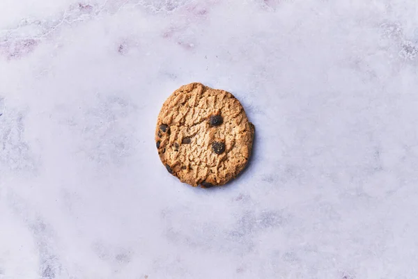 Biscoito Chocolate Delicioso Uma Mesa Mármore — Fotografia de Stock