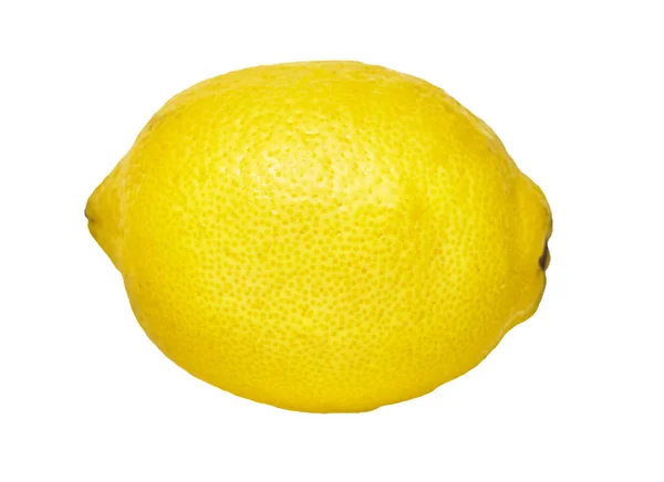 Pojedynczy Owoc Cytryny Izolowany Białym Tle — Zdjęcie stockowe