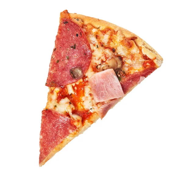 Scheibe Italienische Pizza Isoliert Auf Weißem Hintergrund — Stockfoto