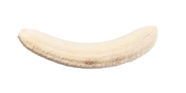 Banana Pelata Isolata Sfondo Bianco — Foto Stock