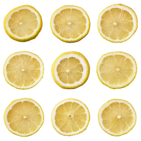 Шматочки Лимона Ізольовані Білому Тлі — стокове фото