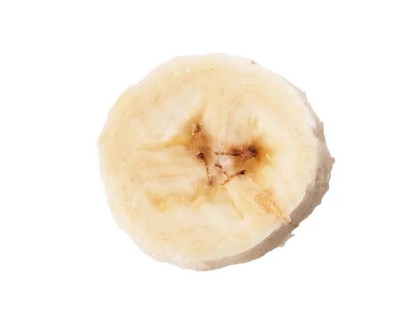 Řez Banánu Izolované Bílém Pozadí — Stock fotografie