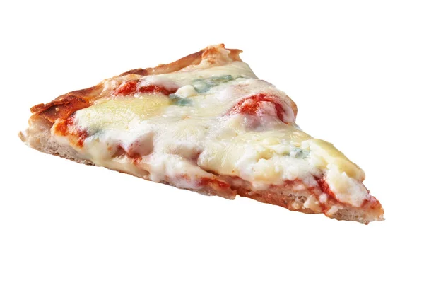 Snijd Van Kazen Italiaanse Pizza Geïsoleerd Een Witte Achtergrond — Stockfoto