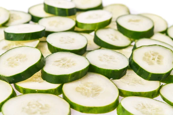 Slices Cucumber Isolated White Background — Stock Photo, Image