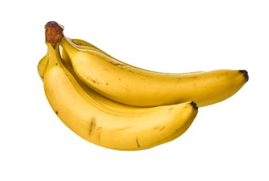  Beyaz arka planda izole edilmiş bir grup muz