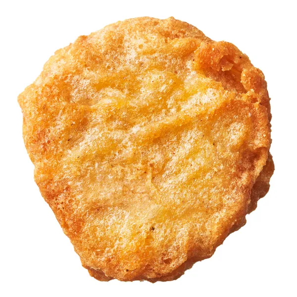 Single Chicken Nugget Isoliert Auf Weißem Hintergrund — Stockfoto