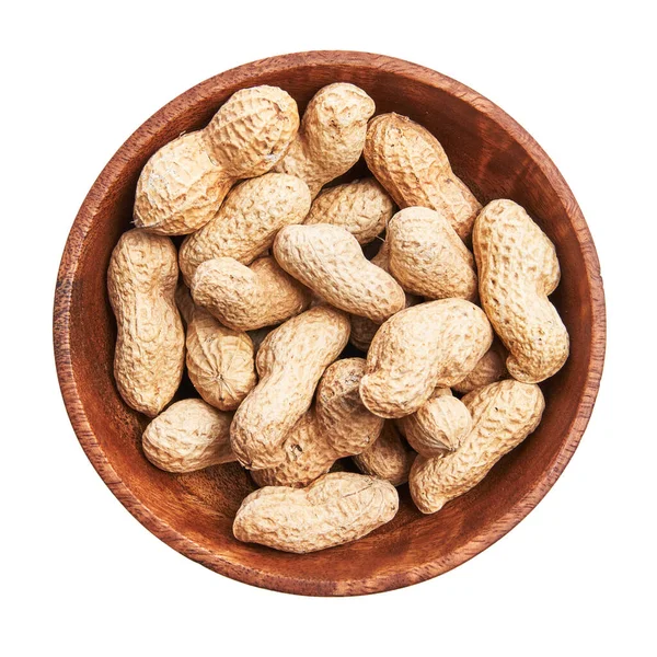 Bowl Peanuts Shell Isolated White Background — Stock Photo, Image