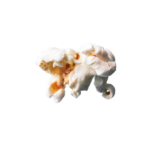 Single Heerlijke Zoute Popcorn Geïsoleerd Een Witte Achtergrond — Stockfoto