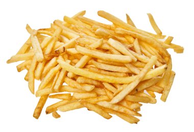  Bunch of french fried potatoes isolated on a white background clipart