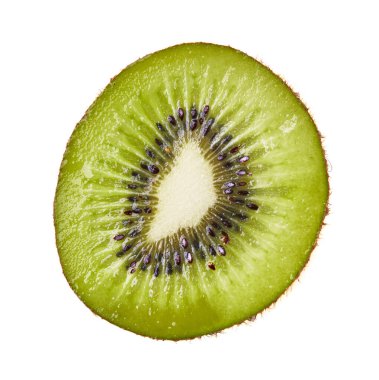  Beyaz bir arka plan üzerinde izole kivi dilimi