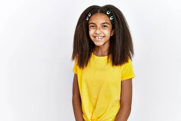 Young African American Girl Standing White Isolated Background Happy Cool — Fotografia de Stock