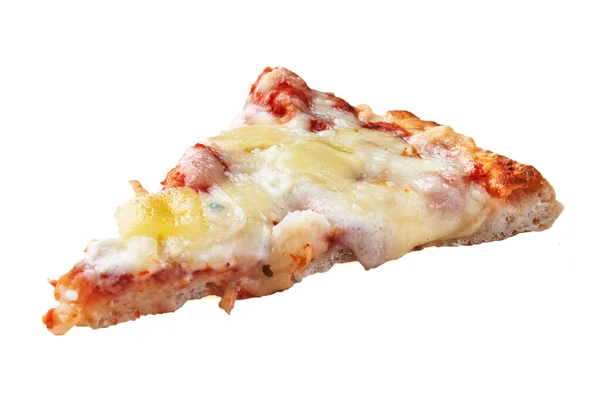 Snijd Van Kazen Italiaanse Pizza Geïsoleerd Een Witte Achtergrond — Stockfoto