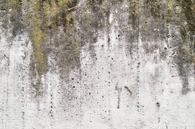 Paslı yüzeyi olan beton duvar dokusu. Klasik çimento yüzey arkaplanı