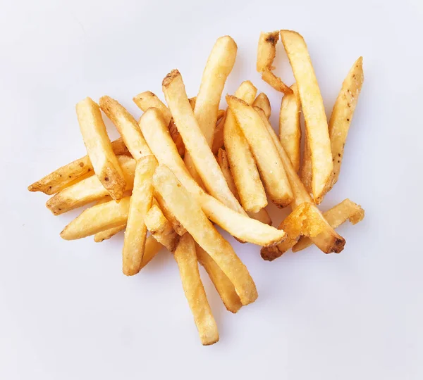 Bunch French Fried Potatoes Isolated White Background — Stock Photo, Image