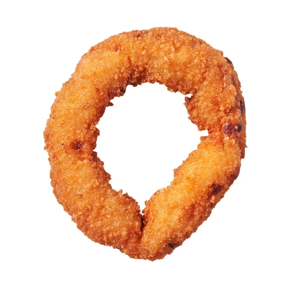 Single Breaded Onion Ring Isolated White Background — Stock Photo, Image