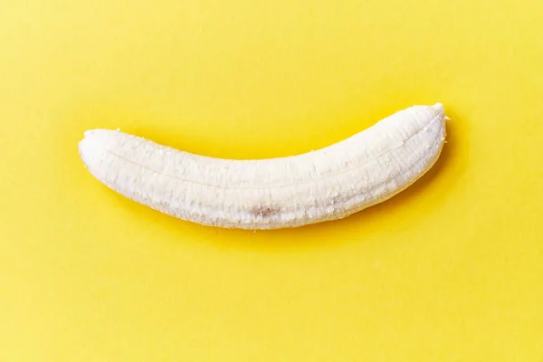 Peeled Banana Yellow Background — Stock Photo, Image