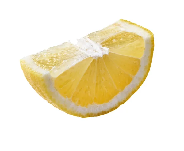 Potongan Lemon Diisolasi Pada Latar Belakang Putih — Stok Foto