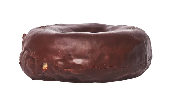Single Läcker Choklad Munk Isolerad Vit Bakgrund — Stockfoto