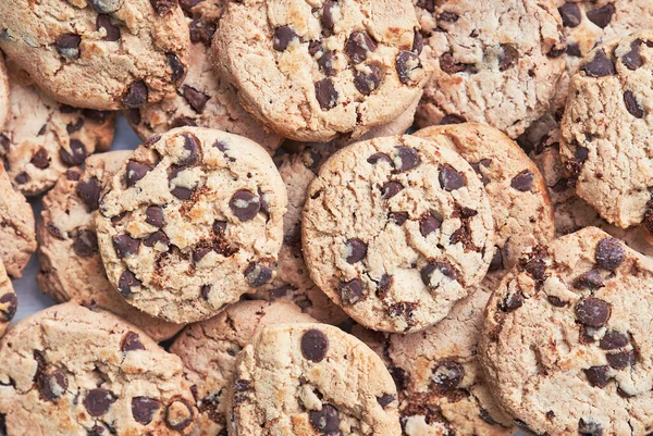 Zelfgemaakte Chocoladechips Koekjes Traditionele Lekkere Snoepjes Koekjes — Stockfoto