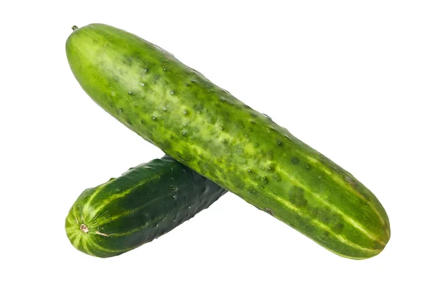 Stelletje Komkommers Geïsoleerd Een Witte Achtergrond — Stockfoto
