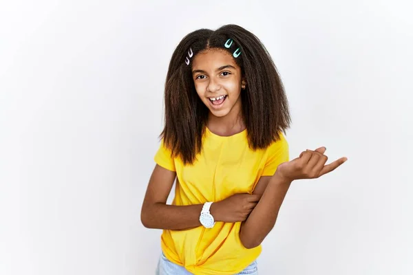 Young African American Girl Standing White Isolated Background Big Smile — 图库照片