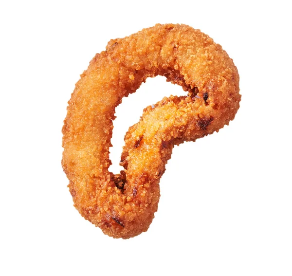 Single Breaded Onion Ring Isolated White Background — Stock Photo, Image