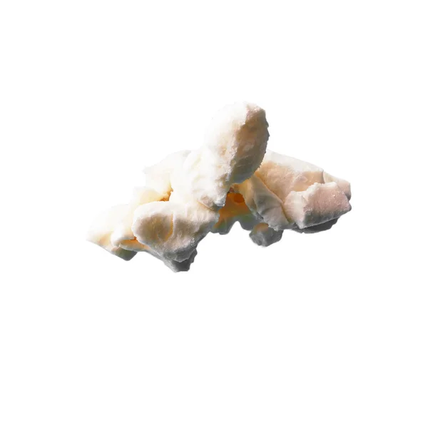 Egyetlen Ízletes Sós Popcorn Elszigetelt Fehér Alapon — Stock Fotó