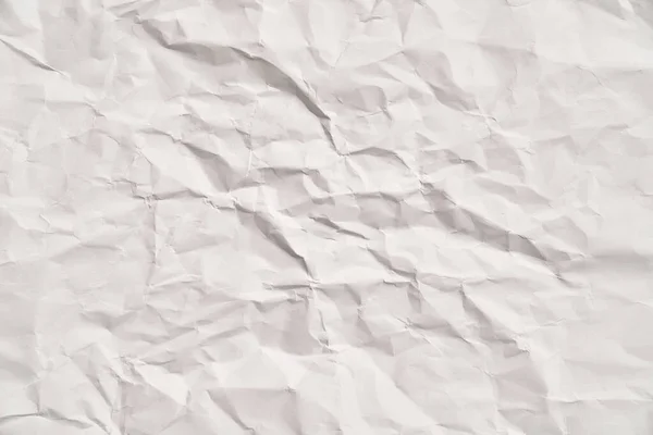 White Crumpled Paper Texture Wrinkles Damaged Torn Sheet — Stock Photo, Image