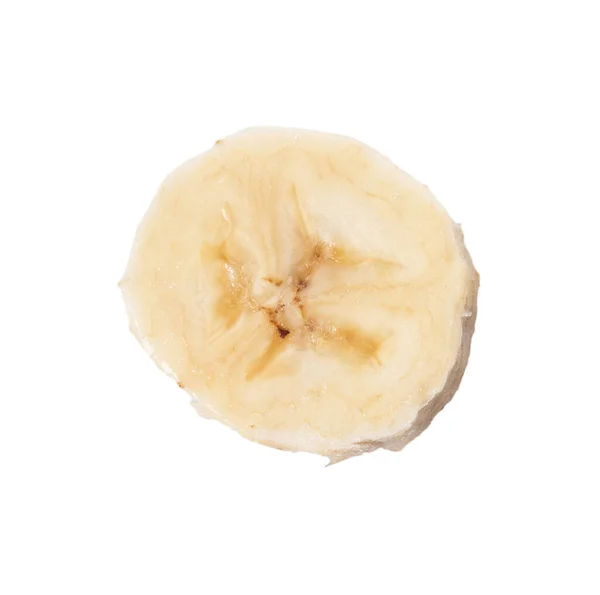 Fatia Banana Isolada Sobre Fundo Branco — Fotografia de Stock