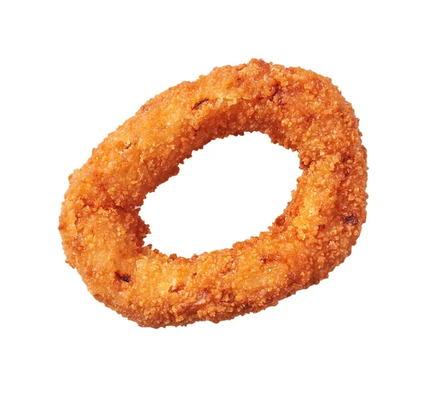 Single Breaded Onion Ring Isolated White Background — Stock Photo, Image