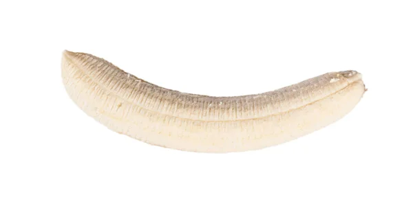 Очищений Банан Ізольований Білому Тлі — стокове фото