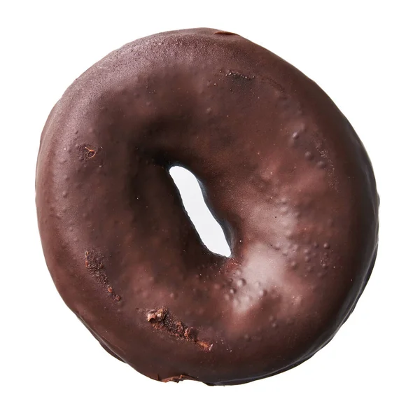 Одномісний Смачний Шоколадний Пончик Ізольований Білому Тлі — стокове фото