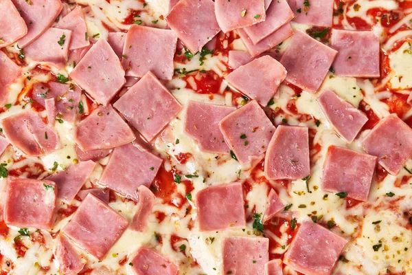 Delicious Prosciutto Italian Pizza Texture — Stock Photo, Image