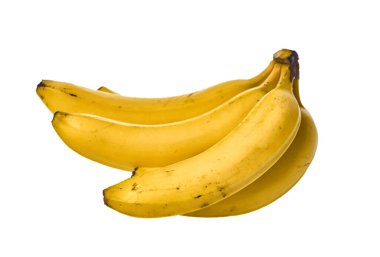  Beyaz arka planda izole edilmiş bir grup muz