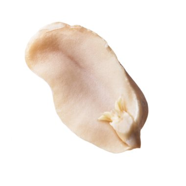  Beyaz arka planda yarı soyulmuş fıstık.