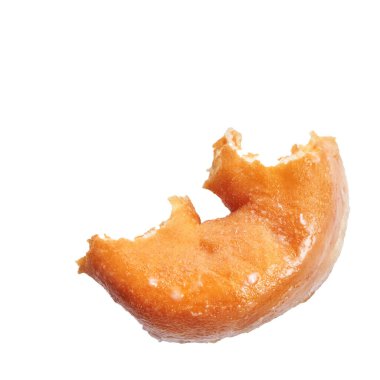  Beyaz arkaplanda izole edilmiş bir parça jöleli çörek.