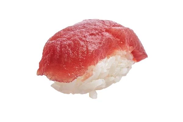 Einzelnes Thunfisch Nigiri Sushi Isoliert Auf Weißem Hintergrund — Stockfoto