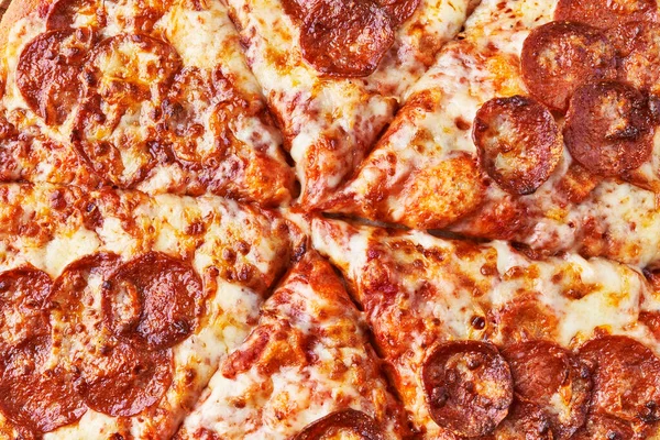 おいしいペパロニイタリアのピザのテクスチャ — ストック写真