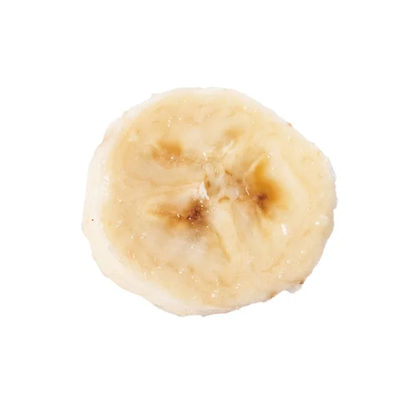 Fetta Banana Isolata Fondo Bianco — Foto Stock