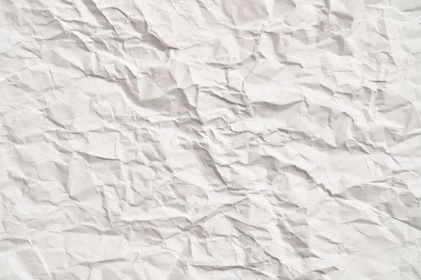 Bílá Zmačkaná Papírová Textura Vráskami Poškozený Potrhaný List — Stock fotografie