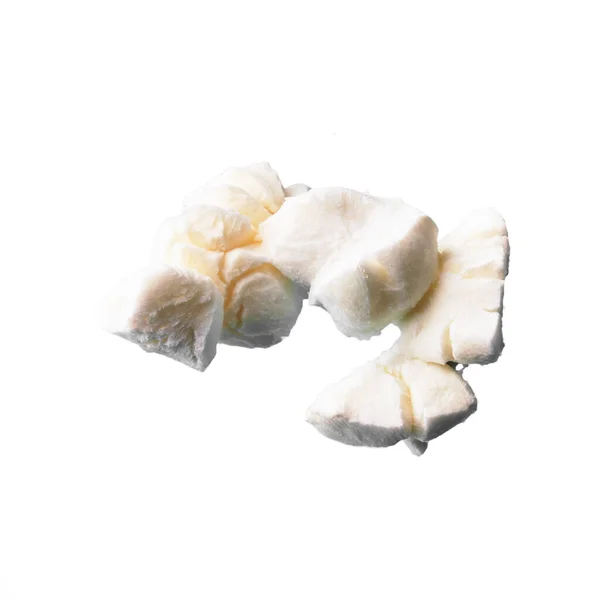 Pojedynczy Pyszny Słony Popcorn Izolowany Białym Tle — Zdjęcie stockowe