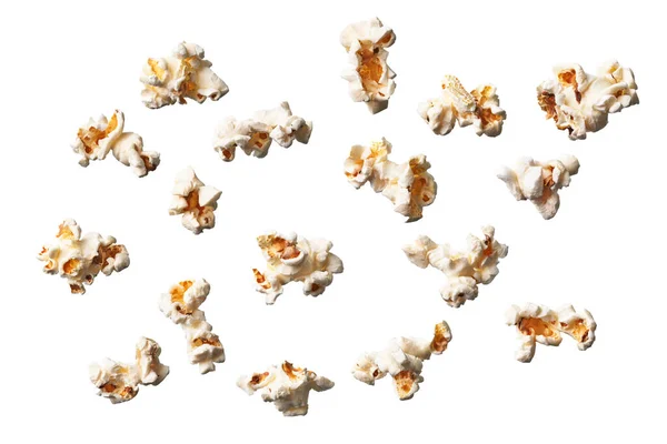 Ein Bündel Salziger Popcorn Isoliert Auf Weißem Hintergrund — Stockfoto