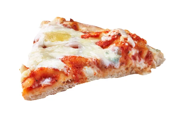 Snijd Van Kazen Italiaanse Pizza Geïsoleerd Een Witte Achtergrond — Stockfoto