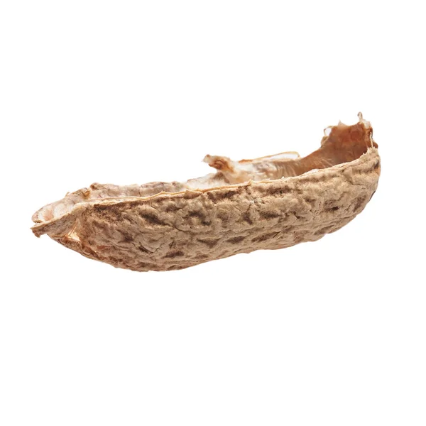 Casca Amendoim Médio Isolado Fundo Branco — Fotografia de Stock