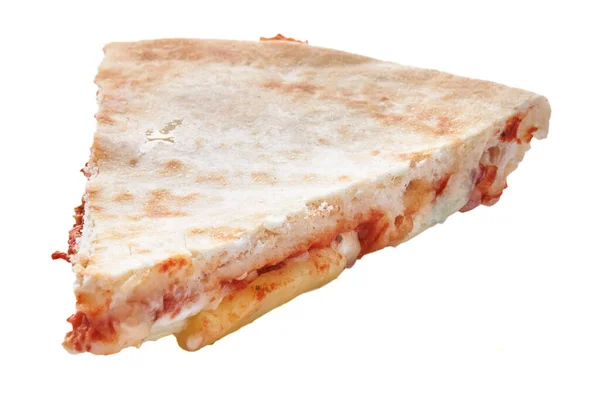 Slice Dough Italian Pizza Isolated White Background — Stock Photo, Image