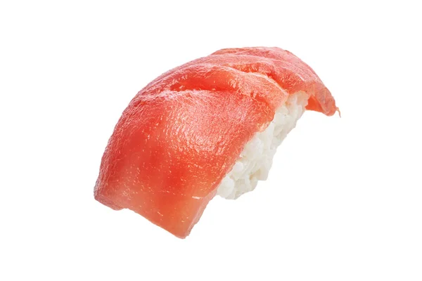 Único Sushi Salmão Nigiri Isolado Sobre Fundo Branco — Fotografia de Stock